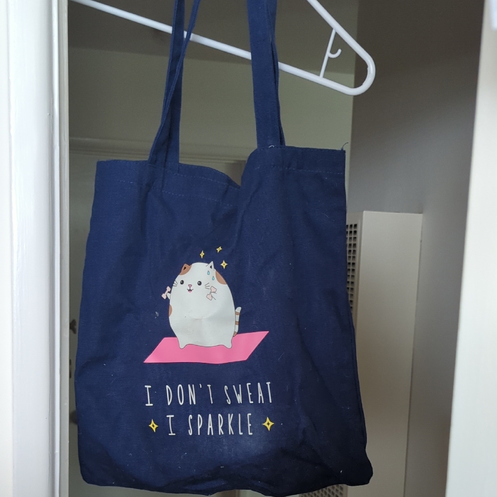 🆕 Navy Blue Cat Tote Bag
